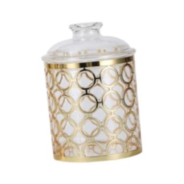 Imagem de Ｂｅｓｇａ Caixa de armazenamento de cereais selados selados com uma jarra de doces de contêiner de armazenamento de alimentos portáteis à prova de poeira para, M Round Pattern