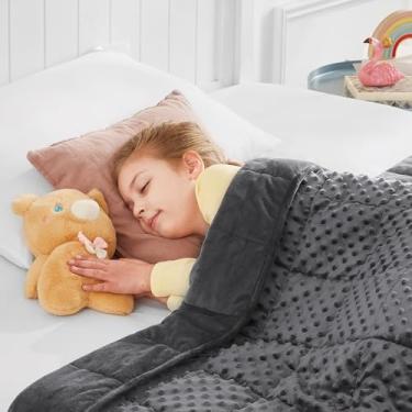 Imagem de HOSUKKO Cobertor Ponderado - Cobertor Ponderado de 3 kg Cinza Thciken - Cobertor Confortável Respirável de Tamanho Pequeno (104 x 152 cm, 3 kg)