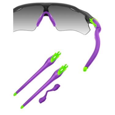Imagem de HILEEN Óculos de sol de substituição verde brilhante para óculos de sol Oakley Radar EV Path Pitch Advancer - Roxo