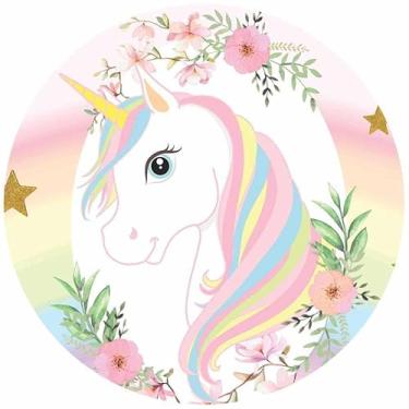 Imagem de Painel Redondo De Festa Unicornio 150X150 - Unic01