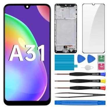 Imagem de BESJMYT Substituição de tela para Samsung Galaxy A31 com moldura LCD digitalizador sensível ao toque, montagem completa, vidro fixo com kit de ferramentas de reparo SM-A315F (A315F/DS A315G/DS)