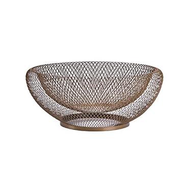 Imagem de Cesta de frutas de malha tigela de arame de metal tigela de frutas bancada frutas legumes cesta tigela de frutas para cozinha bancada sala de estar (cor: B)