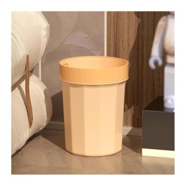 Imagem de Lixeira Lixeira de lançamento reto, Lixeira com anel de pressão, Lixeira de plástico adequada para casa, cozinha, escritório, cestos de papel Lixeira(Orange)