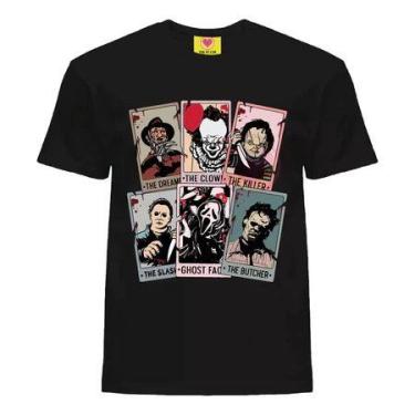 Imagem de Camiseta Personagens Clássicos de Terror Films Streetwear Masculina Ca