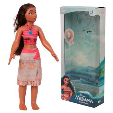 Imagem de Boneca Moana Grande Articulada C/ Colar Mágico Infantil 52cm - Baby Br