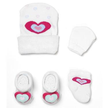Imagem de Kit Enxoval Bebe Toca Luva Sapatinho E Meia Recem Nascido Presente Mat
