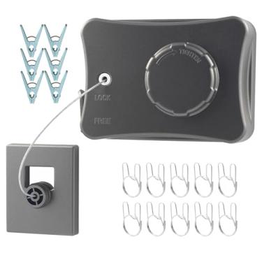 Imagem de Varal retrátil para pendurar roupas secas e molhadas em linhas de roupas resistentes ao ar livre 5 metros (cinza)