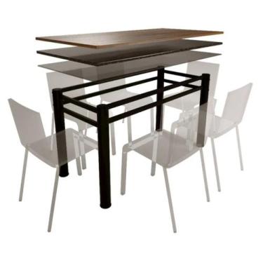 Imagem de Pé Base De Mesa Jantar Para Tampos Pedra Granito Vidro 1,20 - Convenie