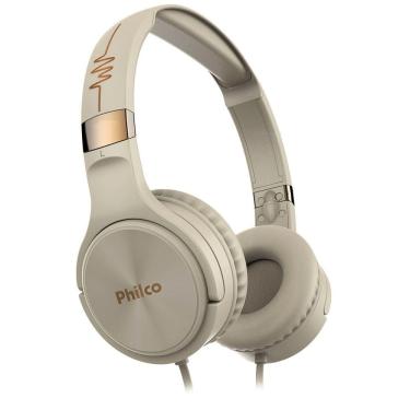 Imagem de Fone De Ouvido Com Fio Headphone Philco - C/ Microfone Bege