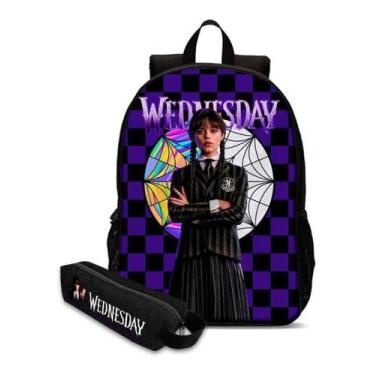 Imagem de Infantil Feminina Mochila Escolar Gótica com Estojo Estilo Wandi Estam