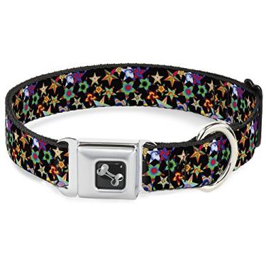 Imagem de Buckle-Down Coleira para cães com fivela de cinto de segurança – Kaleidostarz – 3,8 cm de largura – Serve para pescoço de 40,6 a 58,4 cm – Médio