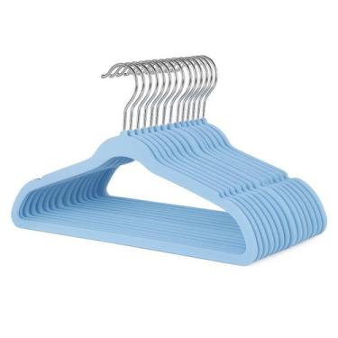 Imagem de Kit 10 Cabides Infantis Veludo Antideslizante Slim Infantil Roupas Gua