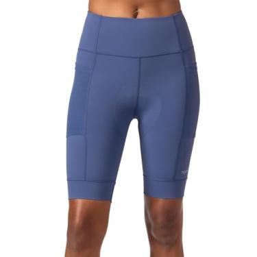 Imagem de Terry Short de ciclismo feminino acolchoado para mulheres, coldre de cintura alta, shorts de compressão de cintura alta, tamanhos grandes - índigo, pequeno