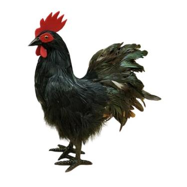 Imagem de WeiLaiKeQi Modelo de simulação de simulação de fotografia propó propra estátua de galinha de galinha decoração ao ar livre para pátio de lojas de, Preto