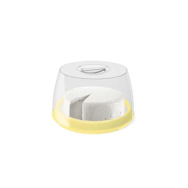 Imagem de Queijeira Porta Frios Amarelo Tampa Transparente 1un