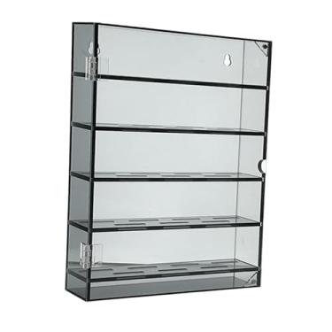 Imagem de YIJU Caixa de acrílico para moedas, 5 fileiras, caixa portátil para moedas, medalhas para avós e pais, Cinza