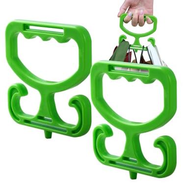 Imagem de POLKASTORE Pacote com 2 alças para bolsa de compras, suporte de sacola de supermercado resistente, comporta até 45 kg – Aderência confortável para sacolas de compras, baldes e muito mais, com 2 alças