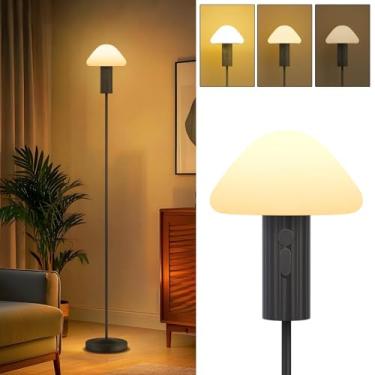 Imagem de FUYO Luminária De Piso Moderna 50" Para Sala Estar - Pé Alta Com Brilho Regulável Em 3 Níveis, Luz Leitura Canto Fina Decoração Quarto E Escritório, Lâmpada Cogumelo