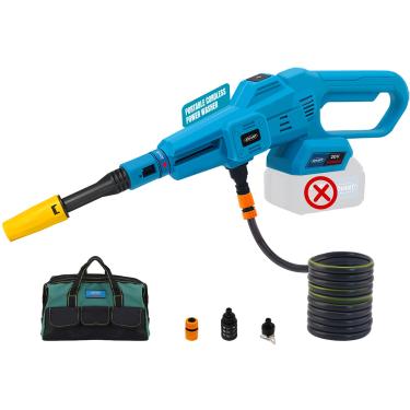Imagem de jovant Lavadora De Alta Pressão Sem Fio, Limpadora Portátil, Água 750 Psi, 3 Velocidades, Portátil Com Bico 6 Em 1 Para Limpeza Carro, Casa E Jardim (Sem Bateria)