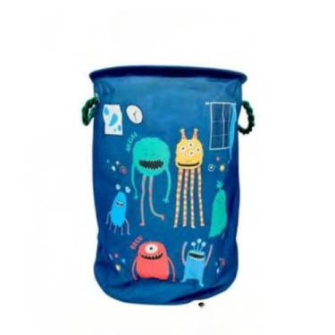 Imagem de Cesto Organizador Multiuso em Tecido Dobrável - Para Roupas, Brinquedos, Itens Domésticos (40L, Preto) - Prático e Resistente(Monstros 40L)