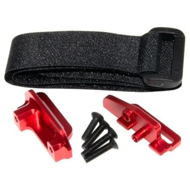 Imagem de Suporte de assento de fixação de bateria 8327 compatível com 1/10 Traxxas 4-Tec Upgrade Drift Ford Mustang Substituir peça de liga de alumínio para carro RC (vermelho)