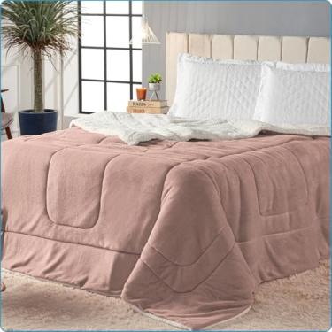 Imagem de Coberdrom Edredom Sherpa Macio Felpuda Elegante Winter (Rosé, Casal Padrão)