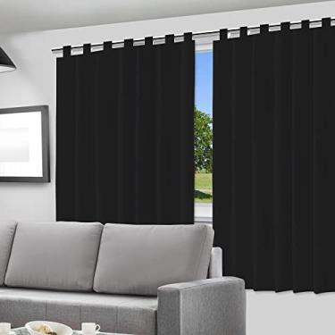 Imagem de Cortina Blackout Blecaute Preta para Varão, 280x240 cm, Bloqueio Total de Luz