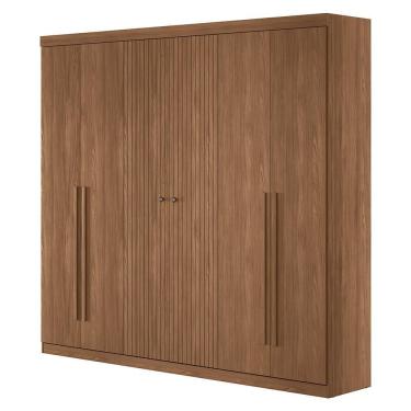 Imagem de Guarda Roupa Casal Buriti Ripado 6 Portas Jatobá - Santos Andirá Jatobá