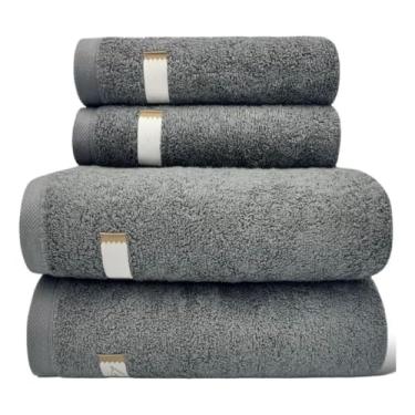 Imagem de Jogo De Toalha Algodão Egípcio Branca 4 Peças Banhão Gigante(GRAFITE)