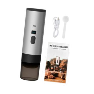 Imagem de IEUDNS Máquina de café em cápsulas, cafeteira de viagem, presente de aniversário, máquina de café expresso elétrica recarregável para camping e escritório, Cinza