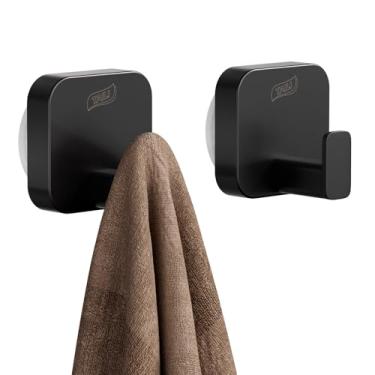 Imagem de TAILI Ganchos elegantes de sucção de banheiro de aço inoxidável 304 para toalha, roupão de banho, bucha, gancho de parede de vidro para pendurar sem danos, suporte de ventosa forte patenteado, suporta