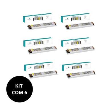 Imagem de Kit 6 Driver Slim 10A Bivolt Saída 12V 120W IP20 Gaya
