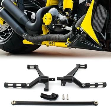 Imagem de FINMOKAL Black Gear Shift Alavancas de alavanca de braço de freio de articulação kit de pedal de balancim compatível com Harley Night Rod Special 2007-2017 V-Rod Muscle 2002-2017