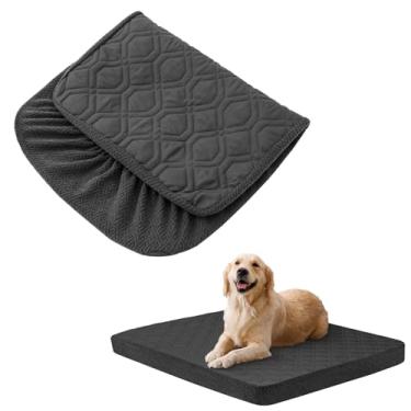 Imagem de BOCTOPUG Capa De Cama Para Cachorro Boctopug, Lavável E À Prova D'Água, Acolchoada Absorvente Água, Filhotes Estimação, Apenas 102 Cm Comprimento X 137 Largura 15 Altura, Cinza Escuro