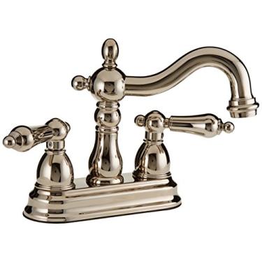 Imagem de Elements of Design EB1606AL New Orleans Torneira de lavatório centralizada de 10 cm com pop-up de varejo, 11 cm de alcance do bico, níquel polido