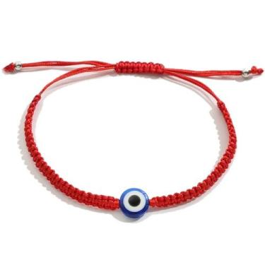 Imagem de Pulseiras Olho Grego Trançada, Ajustável, Proteção e Estilo Unissex - 