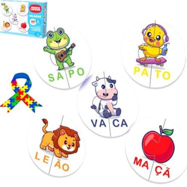 Imagem de Quebra Cabeça Silabas 60 Peças Brinquedo Educativo Infantil - GGB Brin