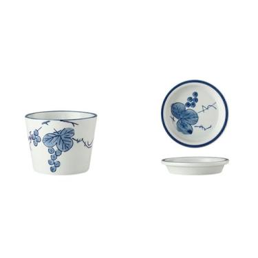 Imagem de Xícaras de chá de cerâmica retrô resistentes a altas temperaturas de estilo japonês simples e requintadas - uvas e tampas