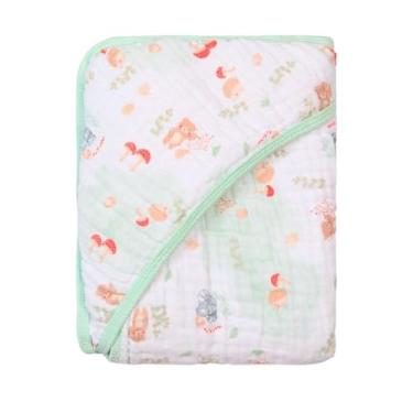Imagem de Toalha com Capuz para Bebê – 100% Algodão Forrada com Fralda Soft – Alta Absorção – Estampas Variadas – 80x80 cm – Loja Era Uma Vez (Floresta, Padrão)