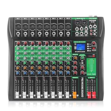 Imagem de MIZISNR Mixer De Áudio 8 Canais, Mesa Mixagem Profissional Para Dj, Console Digital Com Reverberação, Bluetooth, Porta Usb, Alimentação Fantasma 48 V Gravação Karaokê E Podcast