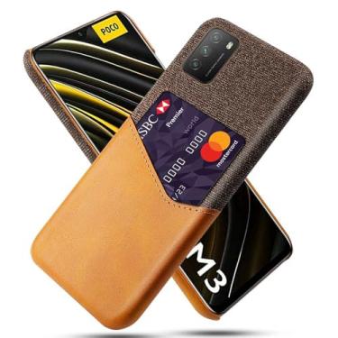 Imagem de Capa para Xiaomi Redmi 9T 4G,Tela e tampa de couro PU,Antideslizante,360°cobertura completa à prova de choque com 1 slot de cartão atrás,Prevenção de queda-Brown