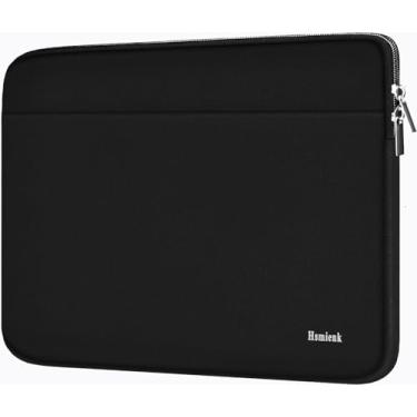 Imagem de Capa para laptop, bolsa de 15,6 polegadas, à prova de choque, capa protetora para notebook com bolso acessório, capa de transporte de pasta para HP de 15,6 polegadas, ASUS, Dell, Lenovo, Acer, preta