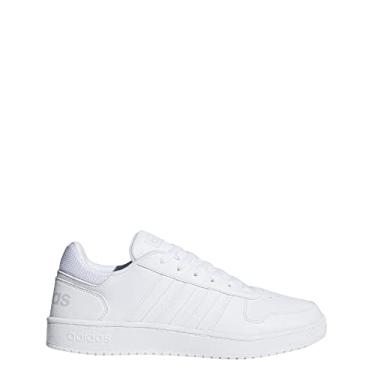 Imagem de adidas Tênis masculino Hoops 2.0, Branco/Cinza, 8