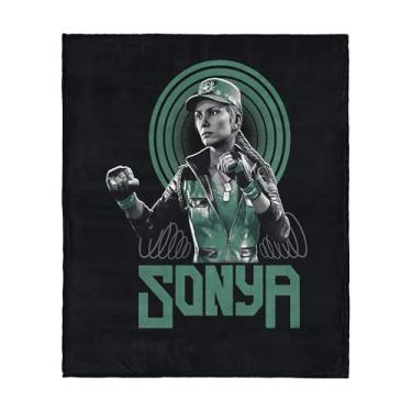 Imagem de Cobertor Mortal Kombat Silk Touch Sherpa – Sonya, frente de lã ultramacia com costas de sherpa aconchegante, 101 x 127 cm