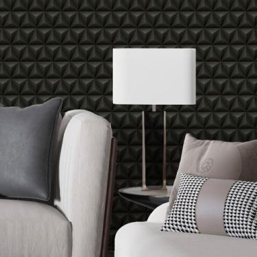 Imagem de Papel De Parede Geometrico 3d Preto Sala Quarto Lavavel 1.5m - DELIQUA