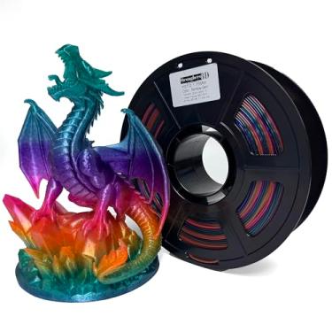 Imagem de Stronghero3D Filamento de impressora 3D PETG 1,75 mm, multicolorido, pedra arco-íris translúcida, precisão de 1 kg +/-0,05 mm