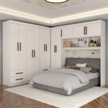 Imagem de Guarda-Roupa Casal Modulado Belgrado 11 Portas 6 Gavetas Branco - Panorama Móveis