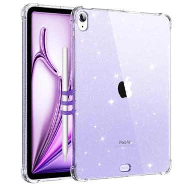 Imagem de MoKo Capa transparente para iPad Air 11 (M3 2025 / M2 2024) iPad Air 4 e 5 de 10,9 polegadas (2020/2022), capa com quatro cantos reforçados com TPU macio, capa traseira transparente de TPU macio