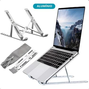 Imagem de Suporte Para Notebook Dobrável Articulado Aluminio Prata - FAZA