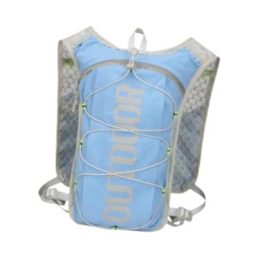 Imagem de Dynwave Mochila de hidratação para corrida, colete de hidratação, mochila ajustável para corrida, bolsa esportiva, bolsa de água para ciclismo e caminhada, Azul Claro